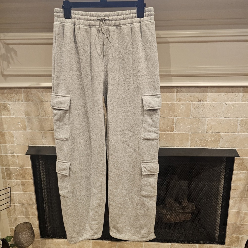 No Boundaries Cargo Sweatpants Gray Size M 7/9 WOMENS